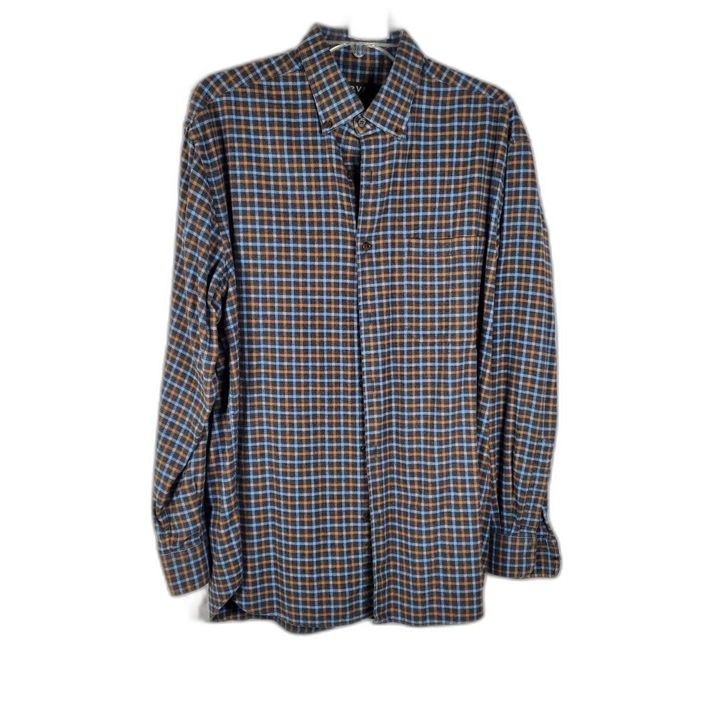 Orvis Luxury Flannel Button Down Plaid Shirt Long Sleeve Size XL